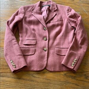 Lauren Ralph Lauren pink blazer sz2 (fits to a 4, imo) Linen/cotton/silk